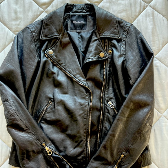 Madewell Jackets & Coats Madewell Washed Leather Motorcycle Jacket